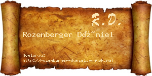 Rozenberger Dániel névjegykártya
